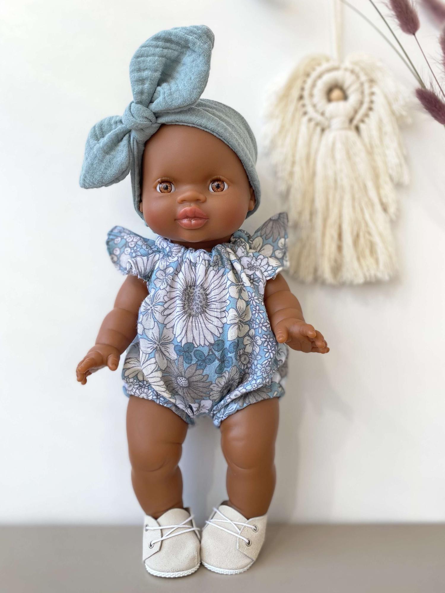 Комбинезон "Цветы на синем" и повязка