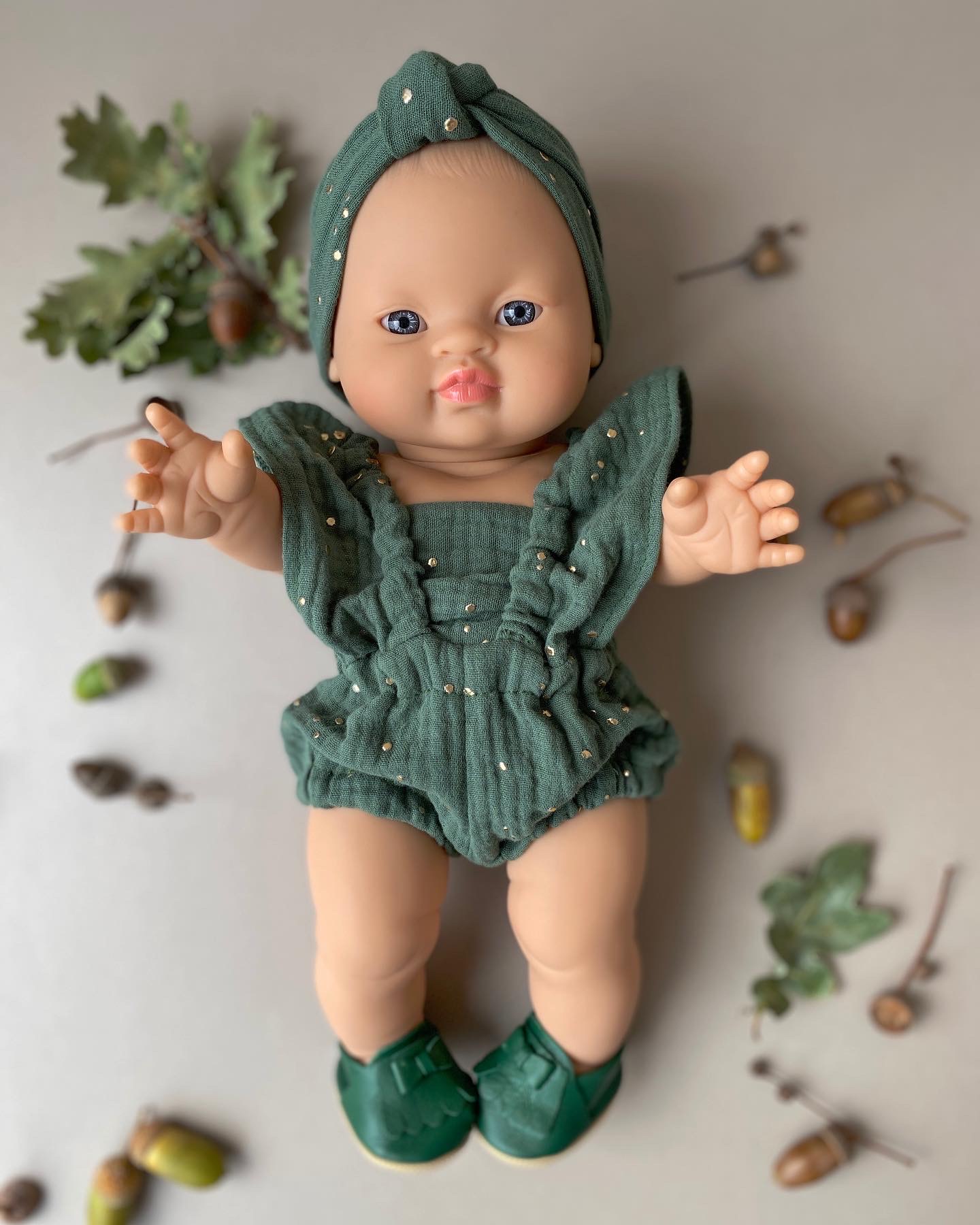 Муслин с глиттером: комбинезон и повязка