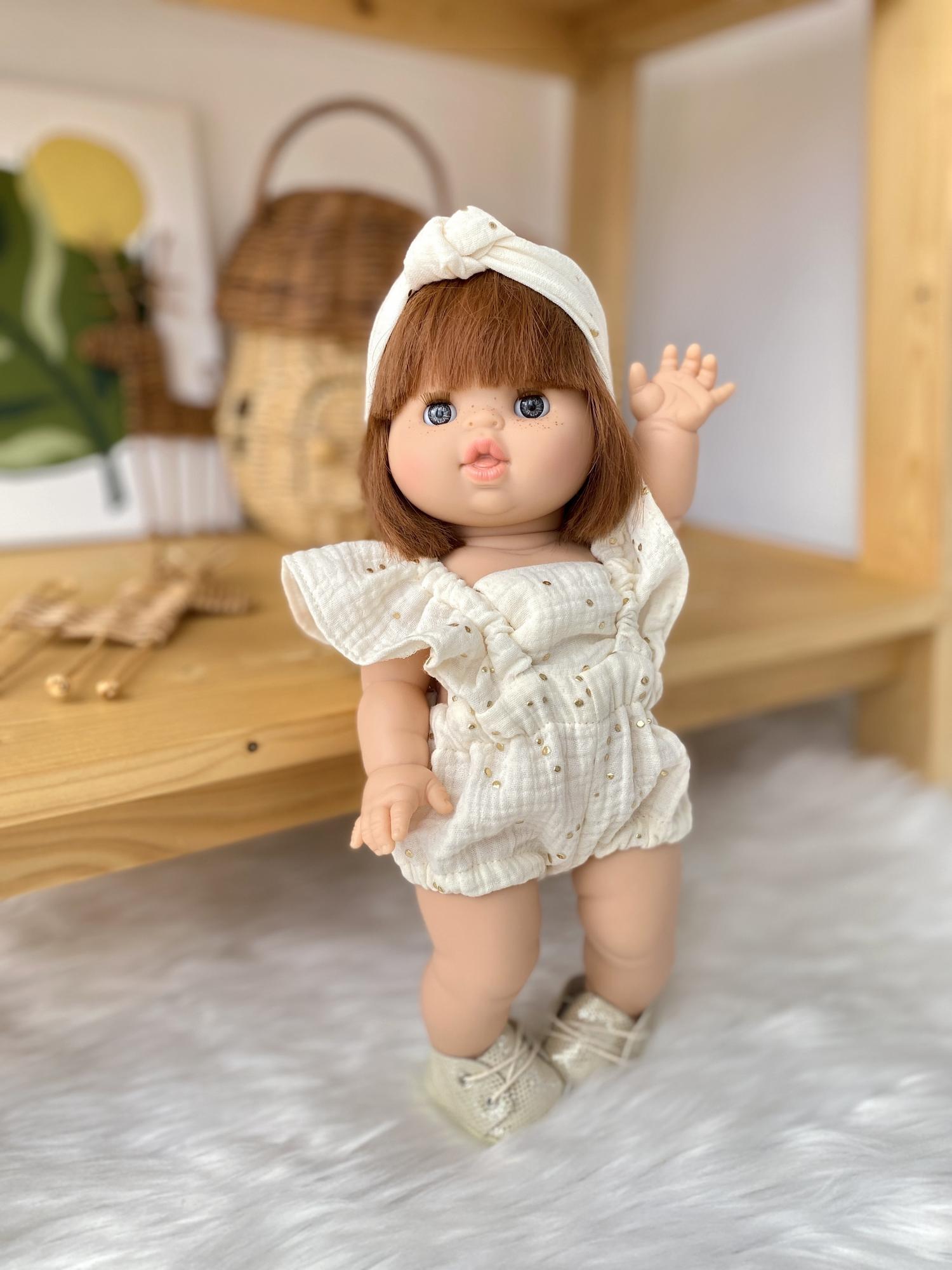 Муслин с глиттером: комбинезон и повязка