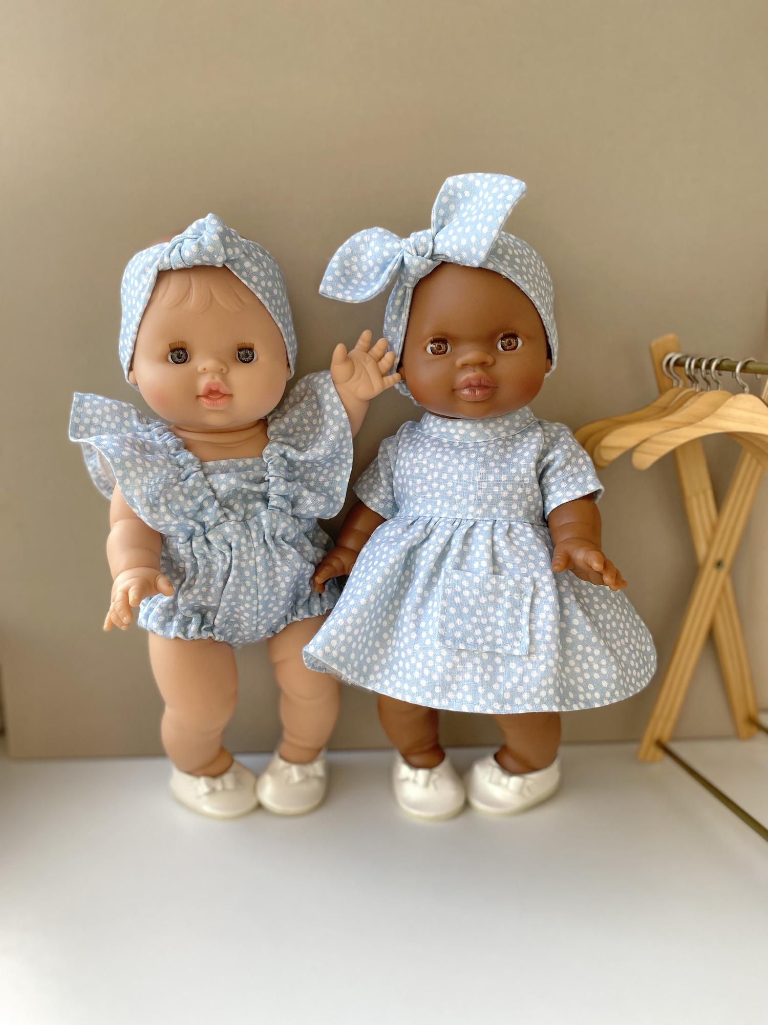 Льняное платье с принтом "Горошек"